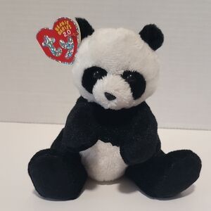 Ty Ming Beanie Babies Panda Plush - Classic Black and White